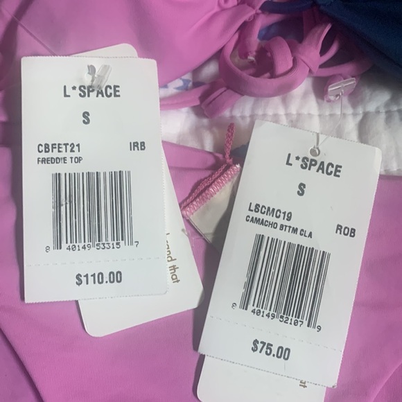 L*SPACE SET Freddie Bikini Top In Indigo Rosebud and Camacho bottom cla Rosebud - Picture 10 of 14